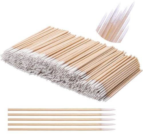 800 Pezzi Tamponi di Cotone Appuntiti, Tamponi di Cotone con Punta di Precisione con Bastoncini di Legno, Applicatore con Punta in Cotone per Tatuaggio, Estensione Delle Ciglia - 10 cm