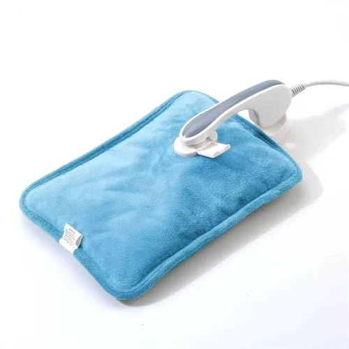 Marco Paul Rechargeable Electric Hot Water Bottle 30 x 20cm – Cordless Fast Heating with Soft Flannel Cover - Portable Hot Water Bottle for Back, Neck & Shoulder Pain Relief & Bed Warming