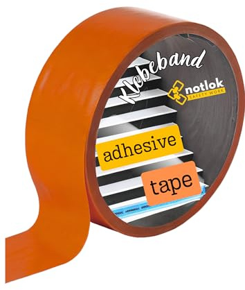 notlok Safety Work - Ruban adhésif de signalisation [Orange, 50mm x 33m] | Bande de marquage au sol pour entrepôts & usines | Ruban de sécurité adhésif & amovible