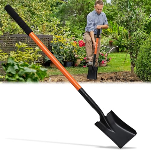 Pala jardineria pequeña con Mango metálico de 110cm, Mini Pala Desmontable para jardinería Camping Supervivencia,Orange