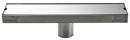 Sifone di scarico invisibile a pavimento per bagno, 10 x 10 cm, quadrato, accessorio per scarico doccia, sifone da cucina all'aperto, 20-50 cm, dimensioni versatili, nero