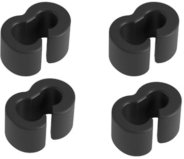 Generisch Fahrrad Kabel Organizer Cockpit – 2-Fach geschlitzt für 4,5 & 5mm Kabelhüllen – Abstands-Halter zur Fixierung – POM Kunststoff, schwarz | 4 Stück