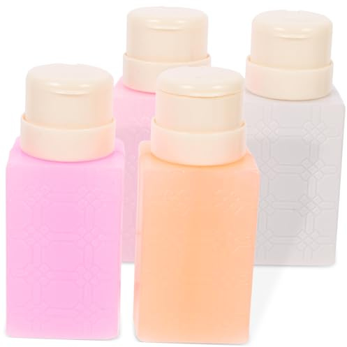 FOMIYES 4stücke Pumpflasche zum Herunterdrücken Nachfüllbar und Auslaufsicher für Nagellackentferner Make-up-produkte und Mehr für Unterwegs