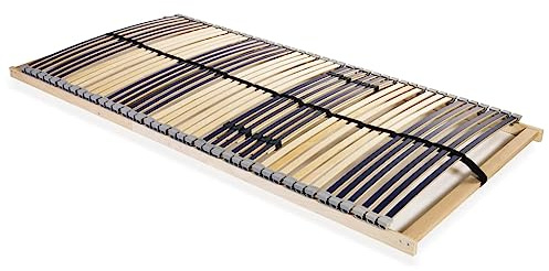 Woonisher Somier con 42 Listones Y 7 Zonas De Soporte 120x200 Cm, Base De Cama Robusta De Haya, Firmeza Ajustable En Zona Central con 6 Láminas Dobles, Confort Adaptable para Todo Tipo De Cuerpos