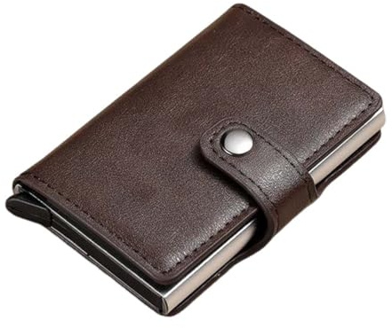 UIEXAY Portafoglio Uomo RFID Bloccante Pelle Sintetica,Portafoglio Uomo Slim con Porta Carte di Credito, con Scomparto Banconote, Tasca Monete & Finestra ID Chiusura a Bottone