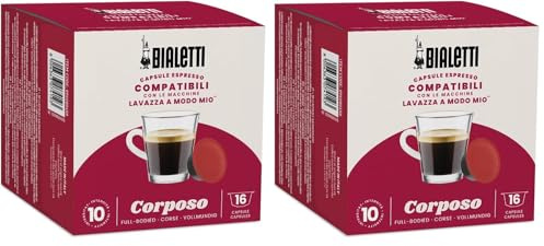 Bialetti Café Capsules compatibles Lavazza® - Corposo - 16 Capsules (Lot de 2)