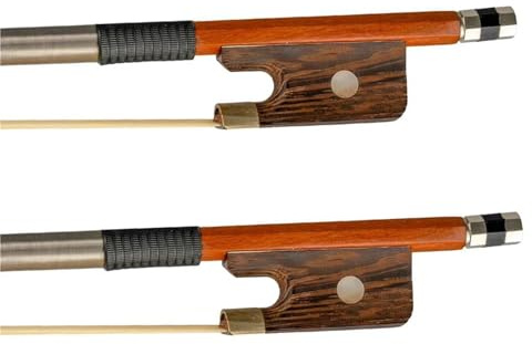 Geigenbogen Brasilholz Geigenbogenstab Reines Weißes Mongolei Rosshaar 4/4 2 Stück/1 Los Professionelle Leistung(Type 7 179)