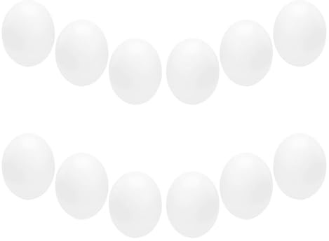 12 Œufs Faux en Plastique pour Oiseaux, Blancs Réalistes et Multifonctions | Accessoire Solide et Lisse sans Décoloration, pour Calopsitte ou Pigeon, Usage Décoratif