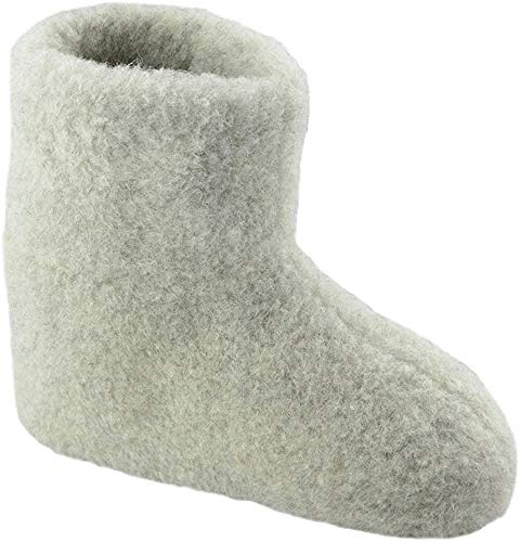 SamWo, 100% reine Schafwolle Hausschuhe Wollhausschuhe Fußwärmer Hüttenschuhe Stiefel, Größe: 35-50