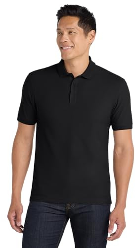 Port Authority Tall Core Classic Pique Polo Shirt Deep Black