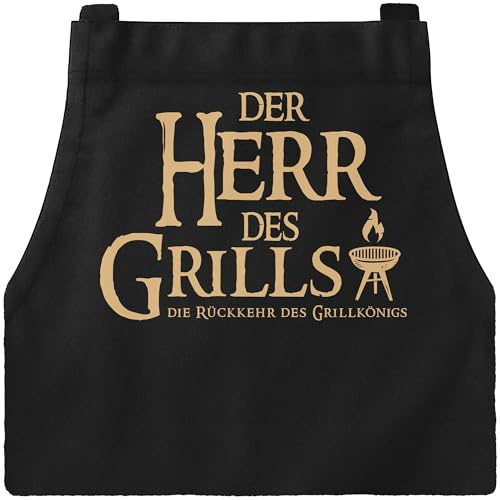 MoonWorks Grill-Schürze für Männer mit Spruch Fleisch ist mein Gemüse Baumwoll-Schürze Küchenschürze