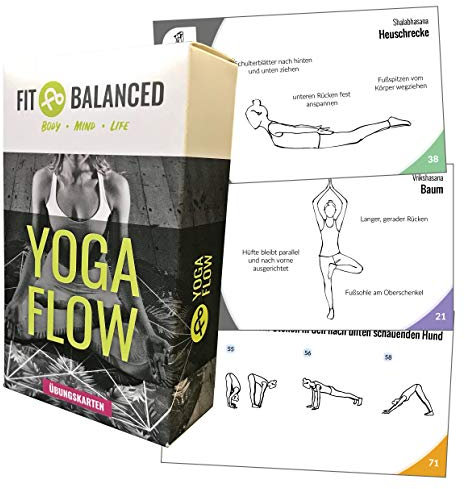 YOGA Karten, für Anfänger und Fortgeschrittene, mit 60 Yogaübungen, mit Online-Einführungs-Kurs, mit Meditationen und Atemübungen zum Anhören, Yoga Box (neue Verpackung)