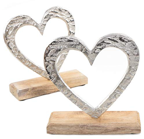 Logbuch-Verlag Herz Dekofigur Metall 16 cm – Muttertagsgeschenk Mama | Herzfigur Geburtstag Deko