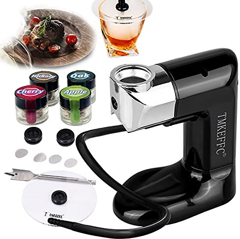 TMKEFFC Pistolet fumoir pour Aliments, Cocktail fumé, infuseur, Outil générateur de fumée Froide intérieur Portable pour Viande, Boissons, BBQ, Fromage