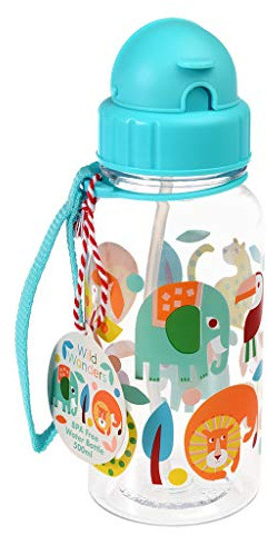 Rex London Wild Wonders Bouteille d'eau en plastique sans BPA pour enfants 500 ml