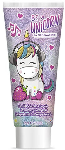 Naturaverde | Kids - Be a Unicorn - Dentifricio alla Fragola per Bambini, con Formula Delicata, Unicorn, 75ml