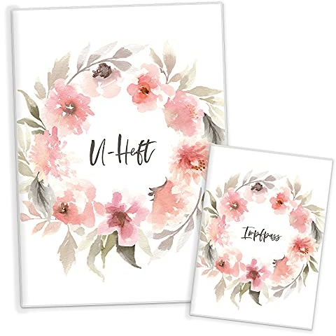 HIMMEL.HERZ.PAPIER® U-Heft-Hülle inkl. Impfpass Hülle - 3- teiliges Set - Hochwertige Hülle für Untersuchungsheft und Impfpass deines Kindes - Rosa