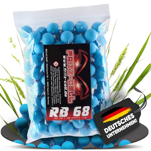 Fritz-Cell Rubberballs Kaliber .68 Gummigeschosse blau – 100 Stück