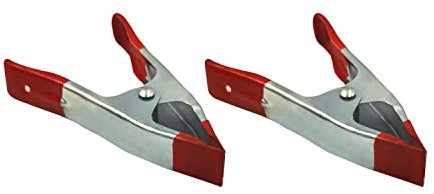 UI PRO TOOLS 6 Heavy Duty Spring Clamps - 2pc, Red, Metal, 2 Depth, 2.25 Jaw-Opening