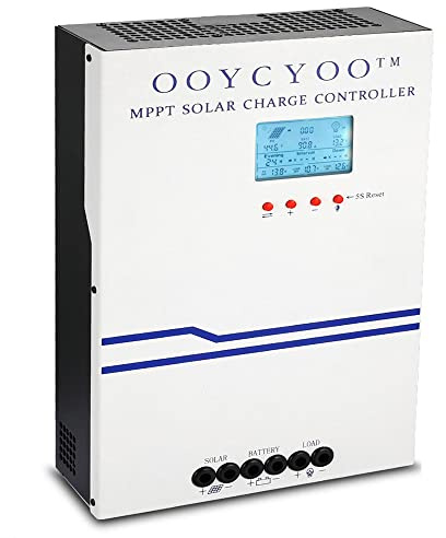 OOYCYOO MPPT 100A Solarladeregler 24V 12V Auto Max 100V DC Eingangssolarregler mit LCD Display und Temperatursensor, Funktioniert für Sealed, Gel, Flooded und Lithium. ﻿