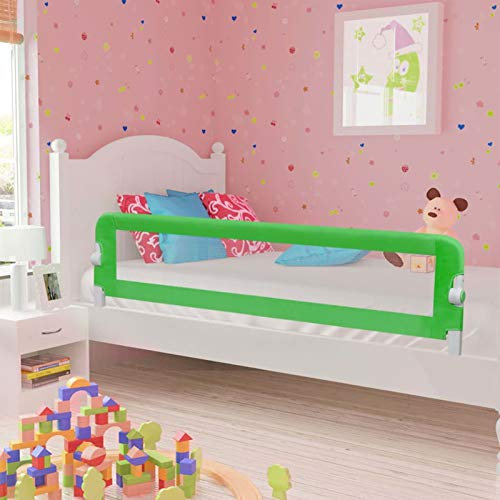 ZEYUAN KleinBaby-Bettschutzgitter, Rausfallschutz Bett, Bettgitter Rausfallschutz, Rausfallschutz Babybett, Bettumrandung Babybett, Grün 180x42 cm Polyester