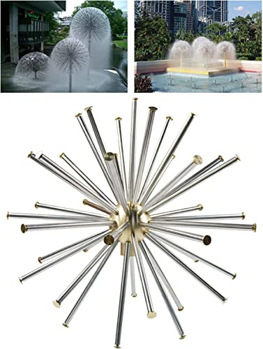 INTBUYING 3,8 cm DN40 Löwenzahn Brunnen Düse Edelstahl Kristall Ball Wasser Spray Teich Sprinkler