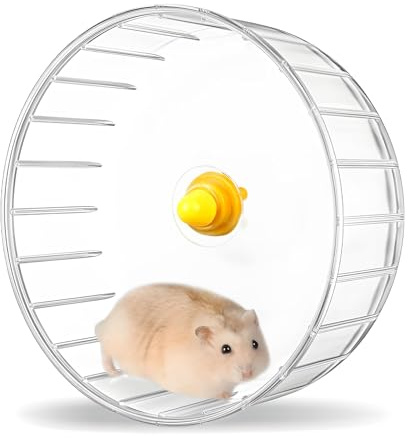 ZSMJAER Roue d'exercice pour Hamster, 17cm Roue Hamster Silencieuse Transparent Accessoire de Cage, Roue de Course pour Gerbilles Chinchilla, pour Petits Animaux Rongeurs, Hamsters, Gerbilles, Lapins