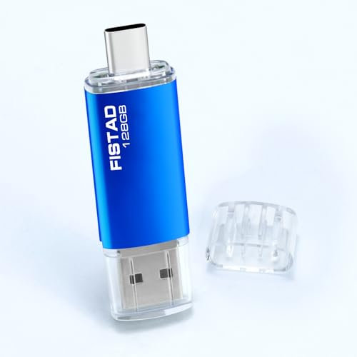 USB C Stick,USB Stick 128GB, 2 in 1 OTG Speicherstick 128GB USB 2.0 Pen Drive Memory Stick Typ-C Thumb Drive Flash Drive für Smartphones, PC, Laptop, ect (Blau)