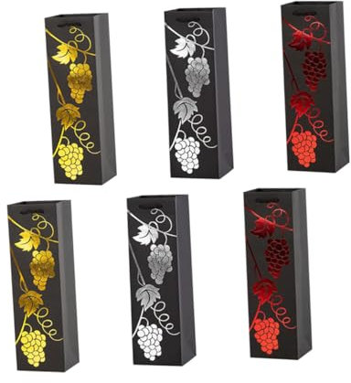 Garneck 6st Weinverpackungsbeutel Papiertüten Reisetasche Wein-geschenktüte Beutel Zur Aufbewahrung Von Lebensmitteln Tragetasche Aus Papier Weintragetasche Weinbeutel Tragbar