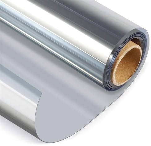 Spiegelfolie Selbstklebend Fenster Sonnenschutzfolie,Sonnenschutzfolie UV-Schutz Innen Oder Außen Für Haus Geschäfte Büro Festerfolie Sonnenschutz Sichtschutzfolie (Color : Silver, Size : 110x600cm(