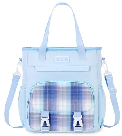 FANDARE Niedlich Umhängetasche Schultertasche 2-in-1-Umhängetasche Tote Handtaschen Tagesrucksack Kinderrucksack für Mädchen Junge Damen City-Rucksack Daypack Schulranzen Büchertaschen Blau