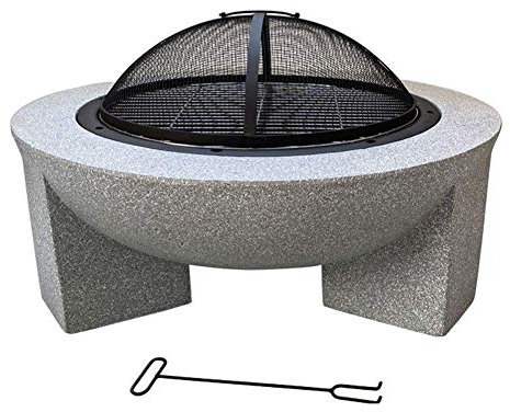 NOALED Braciere Rotondo a Legna da Esterno, braciere da 75 cm e, Include griglia per l'uso Come Barbecue, braciere in Acciaio, bracieri da Esterno
