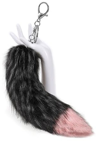 NIHUIFA Stilvoller Fuchsschwanz Schlüsselanhänger Anhänger Attraktiver Schlüsselanhänger für Auto Tasche Dekoration Stilvoller Fuchs Schwanz Schlüsselanhänger Charm, Pink, as the pic show