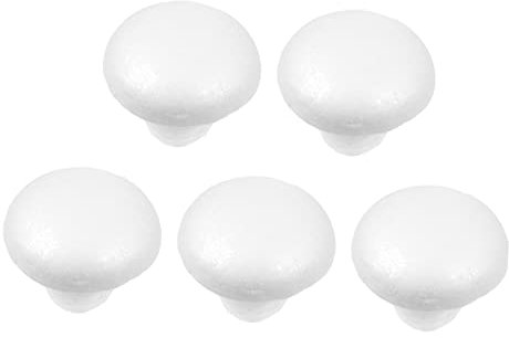 SEWACC Schaumstoff Pilz Dekoration 5 Stück 14cm Selbstgemacht Bastelmodell Weiß Innenraum Deko Geschenkidee Für Kreative Und Kinder