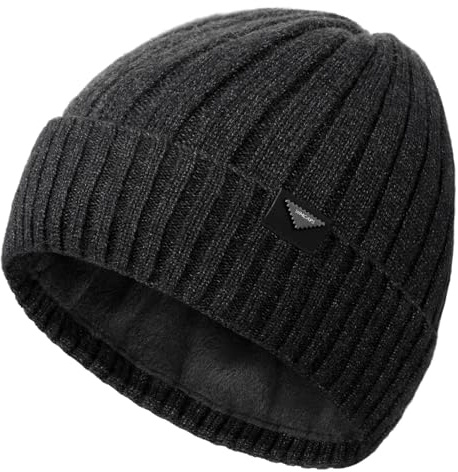 Wmcaps Wintermütze Herren, Beanie Herren mit verdicktem Fleece Futter, Unisex Klassische Mütze mit Bündchen Elastische und weiche Wollmütze Herzerwärmendes Geschenke für Männer Frauen