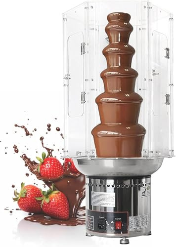 PRMTYUP Tapa para Fondue De Chocolate, PVC Transparente con Abertura para Fuente EléCtrica De Fondue De Chocolate, Cubierta Antipolvo para Torre De Fondue De Chocolate Caliente,Clear,5tiers