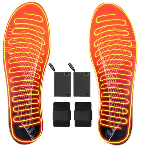 Beheizbare Sohlen, Beheizbare Einlegesohlen, Hohe Arch Support Schuheinlagen mit USB elektrische Heizsohlen mit Batteriekasten zuschneidbare, für Herren und Damen