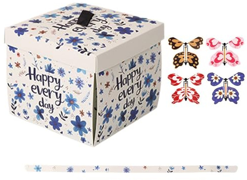 Geschenkbox, Überraschungsbox, Geburtstagsüberraschung, Valentinstag-Geschenkbox, -Explodierende Geschenkbox mit Papier-Schmetterlingen für besondere Anlässe, Geburtstage und Valentinstag