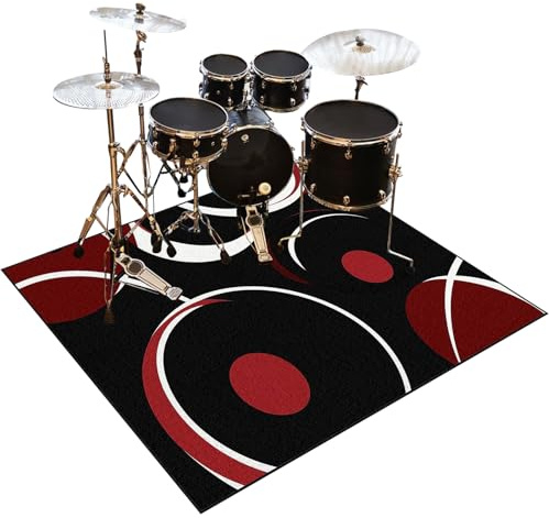 Drum Teppich Schlagzeug Teppich Schlagzeugteppich Schallschutz Akustik Teppich Schallschutzmatte 200 x 160 cm Drum Rug Drum Matte Drumteppich rutschfeste Trommel Teppiche, Für Bass Drum Snare