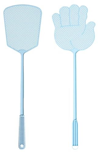 Matamoscas Resistente – Matamoscas Manual, matamoscas de Mano Larga | Matamoscas de con Mango de Madera, atrapamoscas eficaz, Avispas con Mango Fuerte Resistente