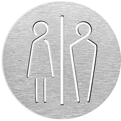 JIEYUZYUO Panneaux de Toilettes Panneau de Porte de Toilette Pour Plaques de Salle Den Panneau Composite En Alumipour Wc Autocollants Muraux/Silver/14 * 14Cm