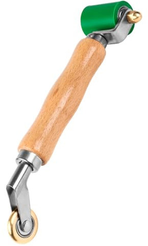 Profi Gummi Andruckrolle mit Metall Eckrolle Ergonomischer Holzgriff für beste Dichtleistungen