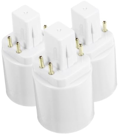 Kichvoe Lampada Prestazioni Stabili e Adattatore 3 Pezzi G24q a E27 per Plastica Bianca Installazione Semplice Uffici e Spazi Commerciali