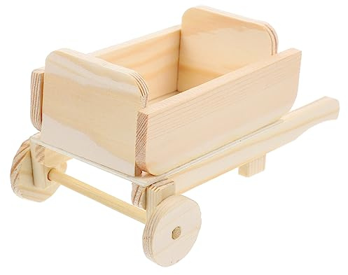 MUSISALY Blank Wooden Mini Cart Model DIY Painting Craft Unfinished Tiny Wood Cart for Home Office Desk Decor Miniature Dollhouse Accessory and Photography Prop Creative Hobbyists