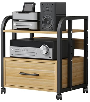 Armadio stereo moderno a 2/3/4 ripiani AV media rack mobile console di gioco scaffale compatto audio-video torre per soggiorno e studio di registrazione (50 x 40 x 79 cm)