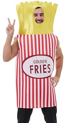 Generico Costume Patatine Fritte | Vestito Per Interpretazione Di Patatine,Costumi Divertenti Fast Food per Uomo Adulti Feste Carnevale Halloween Cosplay Teatro Performance