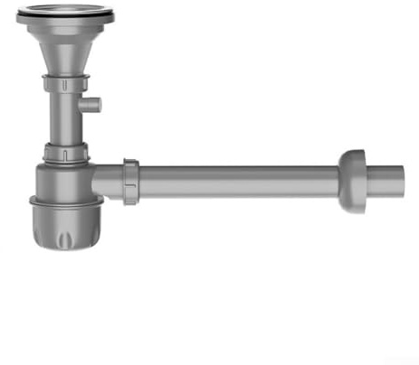 YobiLife Desagüe de fregadero de cocina individual de 114 mm con tubo duro extraíble y filtro de extracción de pared diseñado para un drenaje y prevención seguros del agua