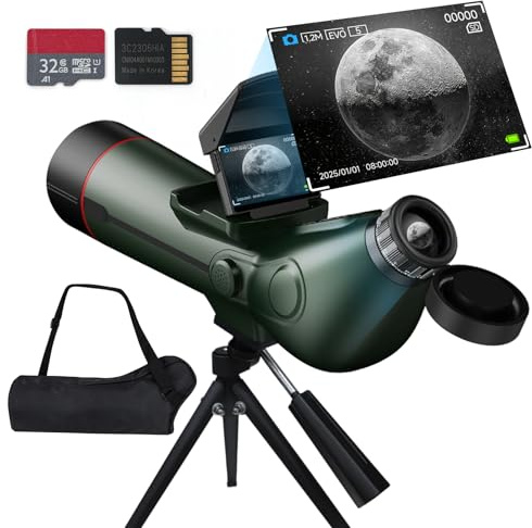 Smart Teleskop, Professioneller Refraktor Autofokus Tragbare Digitale Elektronische Teleskope mit 4K Astrofotografie Kamera, Interner und Externat Dual Screens Spotter für Erwachsene und Anfänger