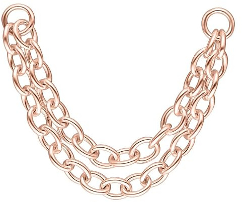 Wildcat Piercingkette - Double Basic Piercing Connection Chain aus Silber, Körperstelle: Ohr, Nase