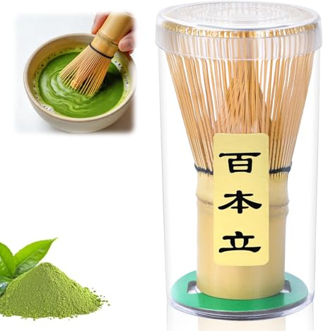 Alyvisun Frusta Matcha in Bambù con 76 Setole, frusta matcha Bambou Tradizionale Fatta a Mano, Fouet a Matcha Classico per un Matcha Liscio e Schiumoso, Ideale per la Cerimonia del Tè